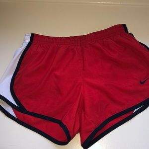 girls red nike shorts